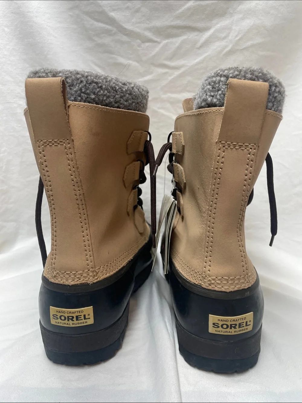 Sorel Tan and Black Rubber Bottom Men's Rain & Snow Boots NWT size 9